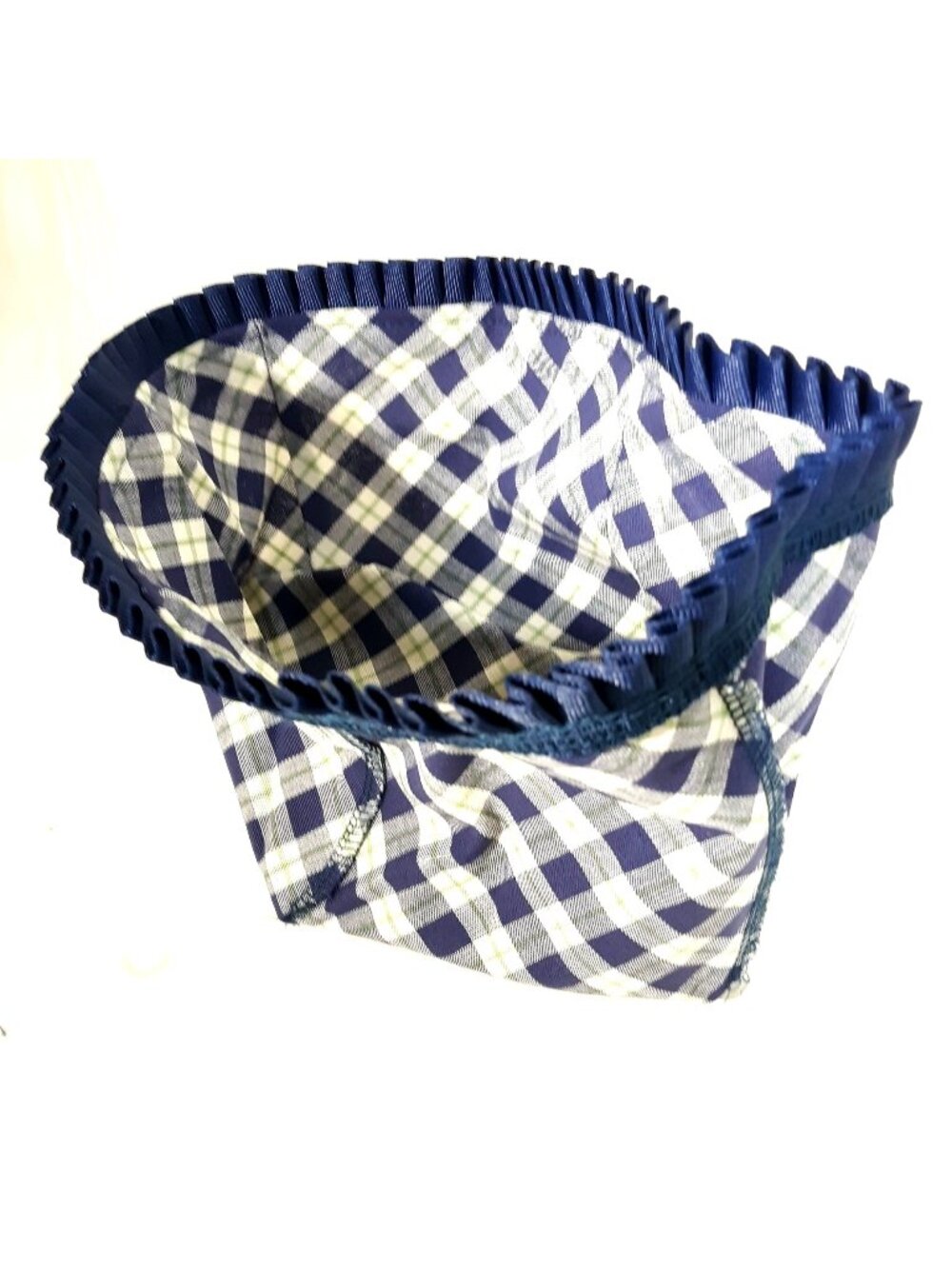 Longaberger Mending #28674148 Small Basket Liner Blue Ribbon Plaid Cotton New